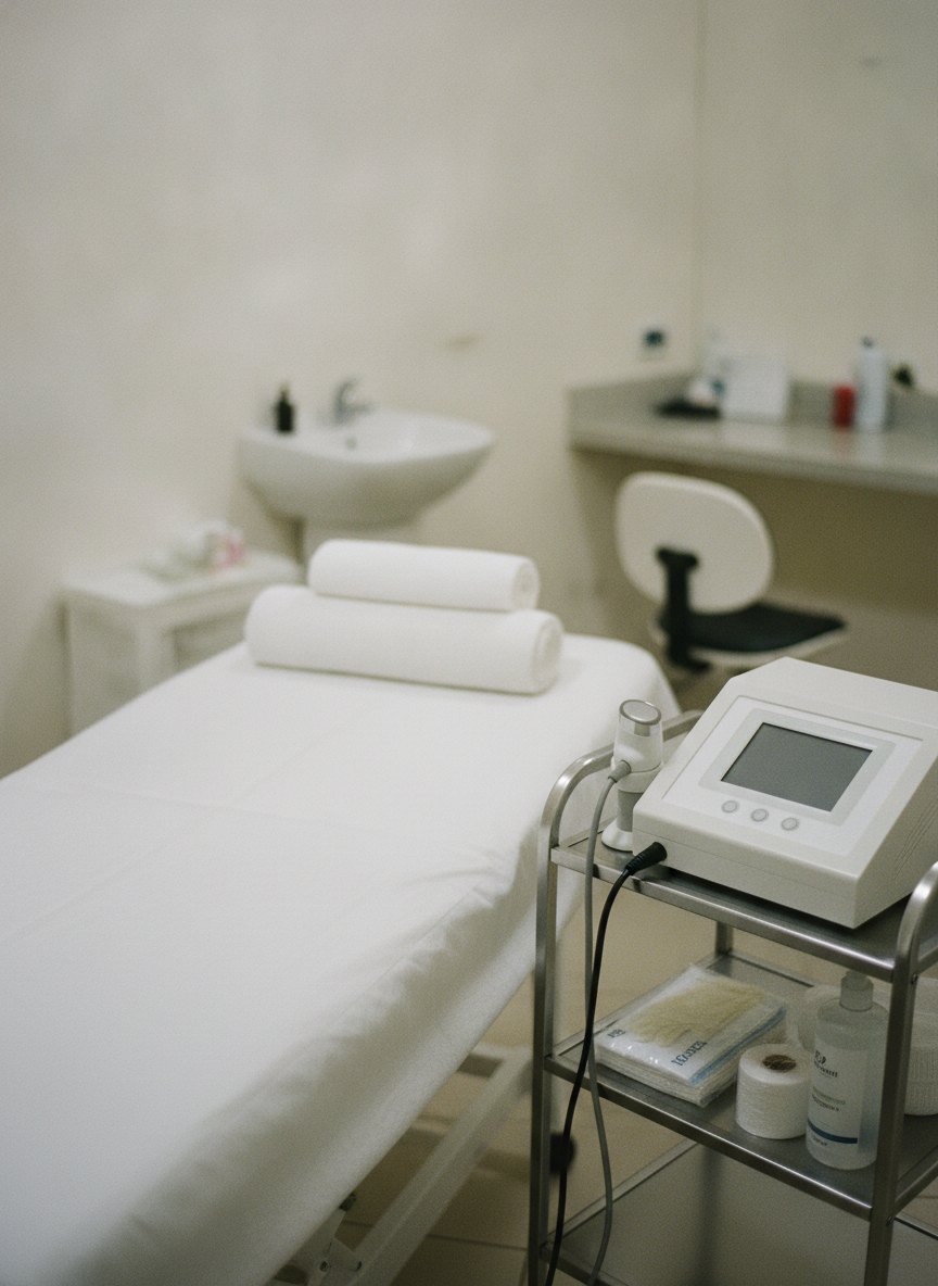 o ambiente onde fazemos Radiofrequência facial, arrumado, sem ninguém posando