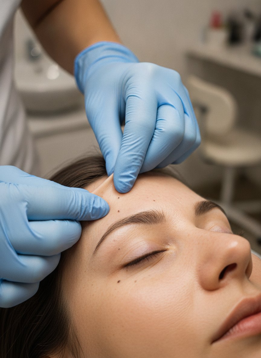 o resultado de Blefaroplastia s/ cortes, visto de perto